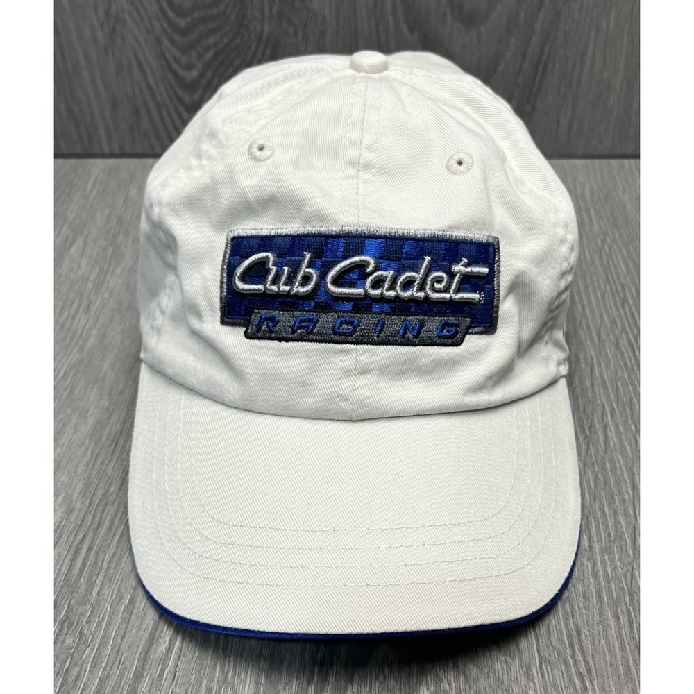 Cub Cadet Racing Hat Cap Strap Back White Blue 66 Brewco Motorsports Mens NASCAR